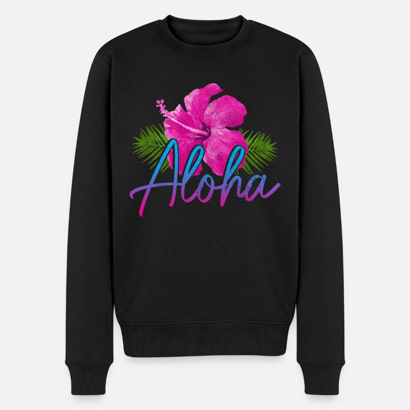 Hawaii Aloha Hawaiianisch Souvenir - Männer Premium Bio Pullover - Schwarz