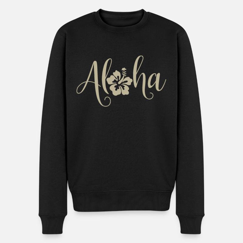 Hawaii Aloha Hawaiianisch Souvenir - Männer Premium Bio Pullover - Schwarz