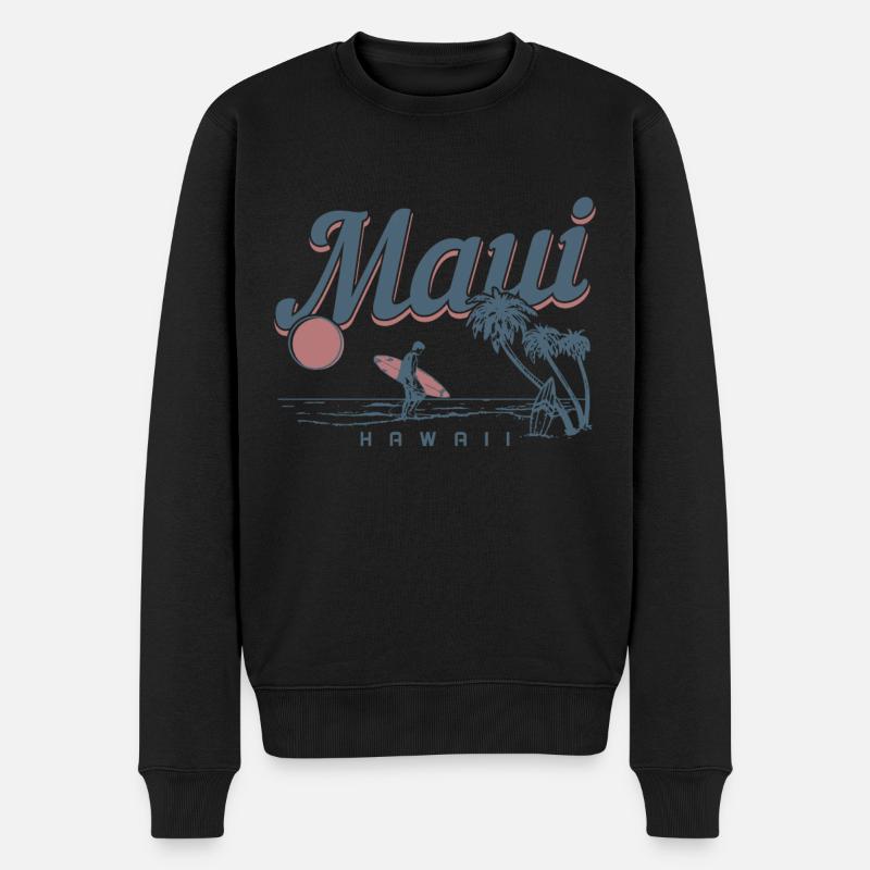 Maui Hawaii Aloha Hawaiianisch Souvenir - Männer Premium Bio Pullover - Schwarz