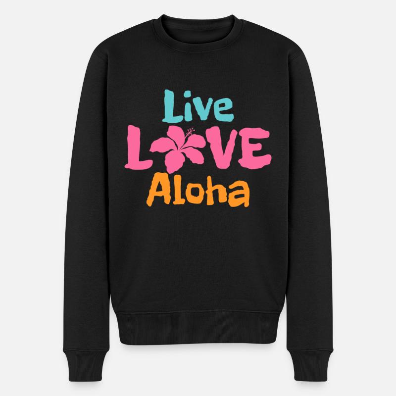 Hawaii Aloha Hawaiianisch Souvenir - Männer Premium Bio Pullover - Schwarz