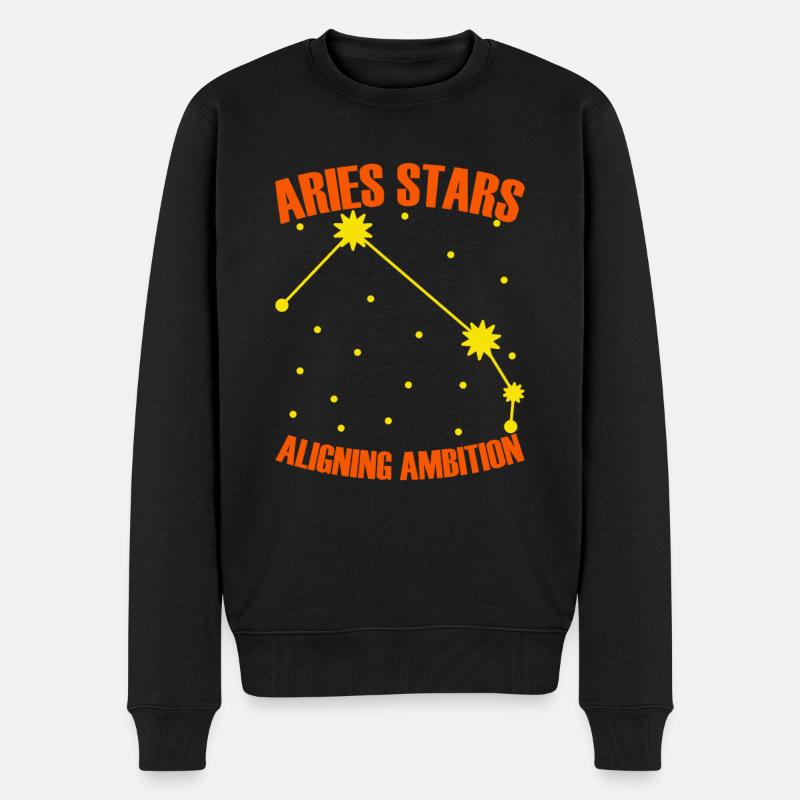 Widder Astrologie - Männer Premium Bio Pullover - Schwarz