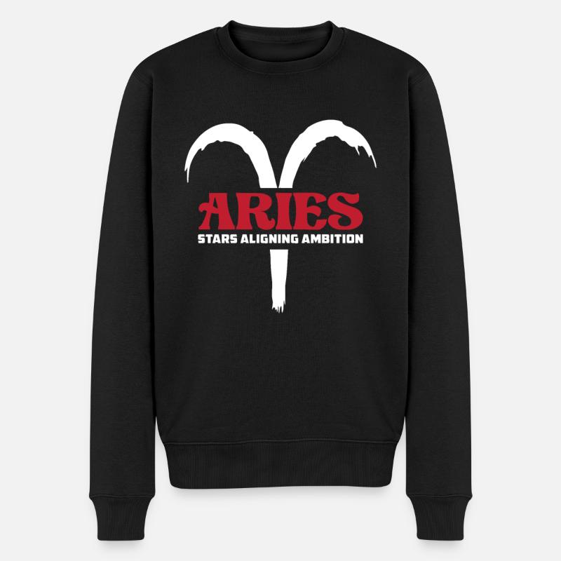 Aries Astrology - Men's Premium Organic Jumper - black