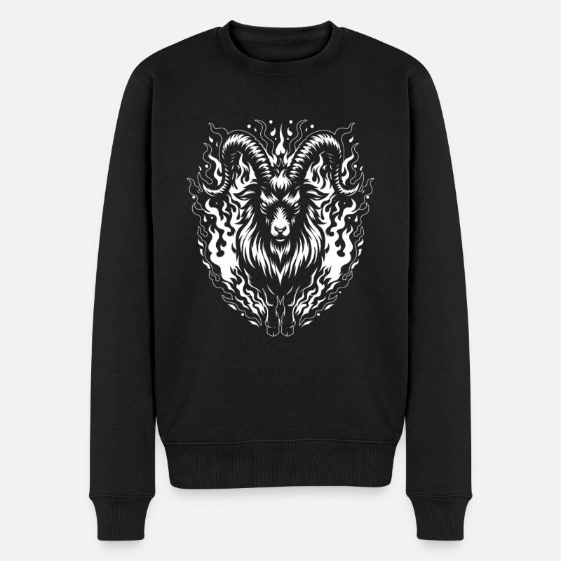 Widder Geometrisch - Männer Premium Bio Pullover - Schwarz