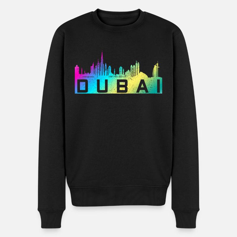 Dubai Skyline UAE Souvenir - Männer Premium Bio Pullover - Schwarz