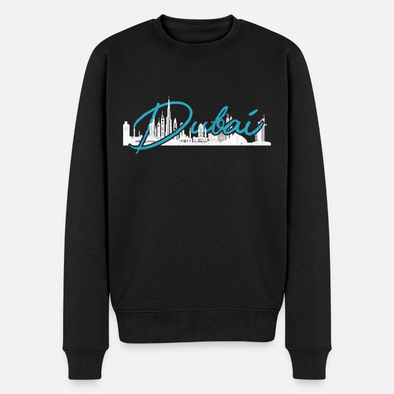 Dubai Skyline UAE Souvenir - Männer Premium Bio Pullover - Schwarz