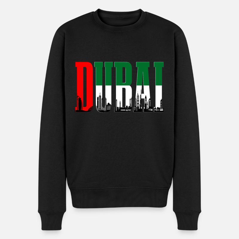 Dubai Skyline UAE Souvenir - Männer Premium Bio Pullover - Schwarz