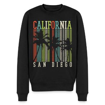 San Diego Kalifornien Vintage Souvenir - Männer Premium Bio Pullover - Schwarz - Vorne - Nico (187cm)