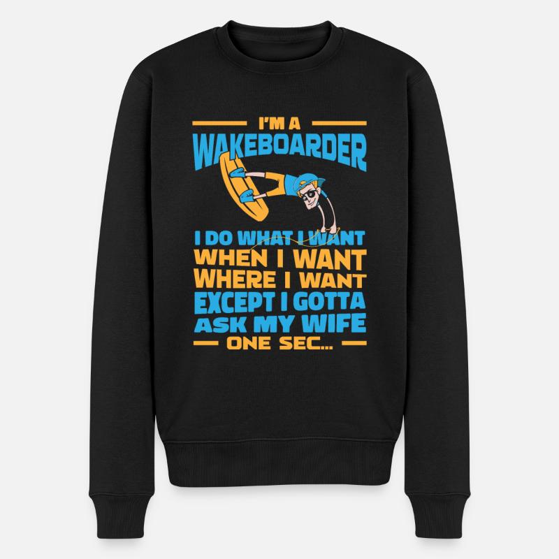 Wakeboard Wakeboarder - Männer Premium Bio Pullover - Schwarz