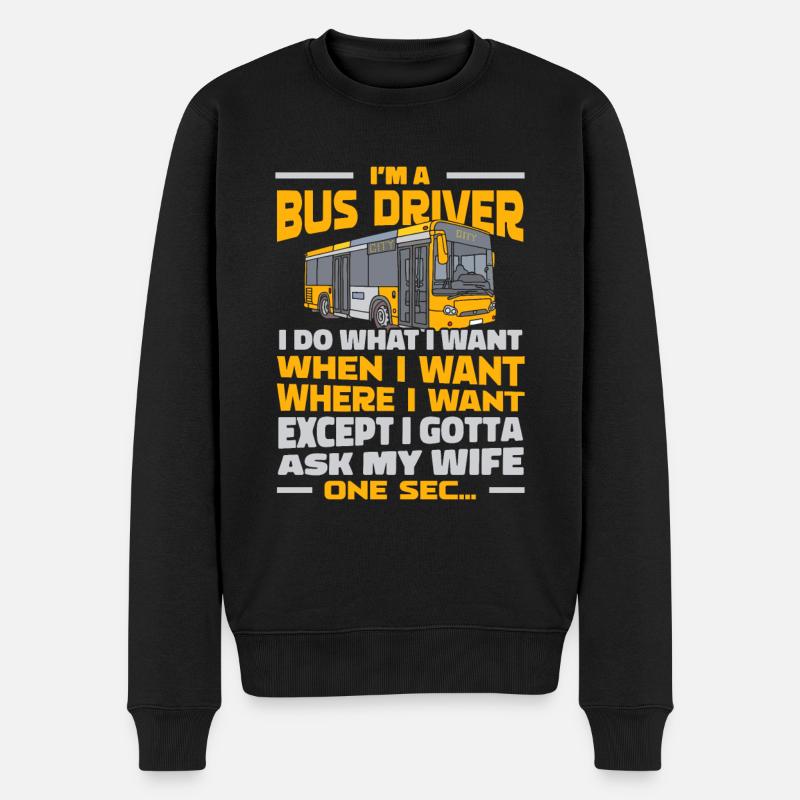 Bus Busfahrer - Männer Premium Bio Pullover - Schwarz