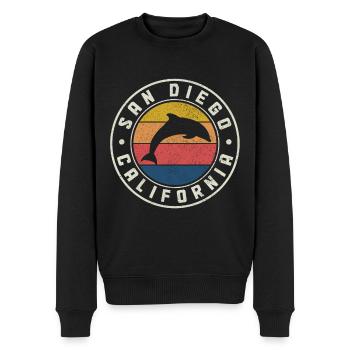 San Diego Kalifornien Delfin Souvenir - Männer Premium Bio Pullover - Schwarz - Vorne - Nico (187cm)