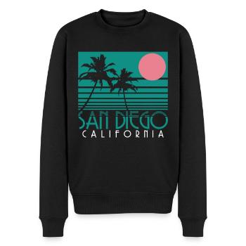 San Diego Kalifornien Vintage Souvenir - Männer Premium Bio Pullover - Schwarz - Vorne - Nico (187cm)
