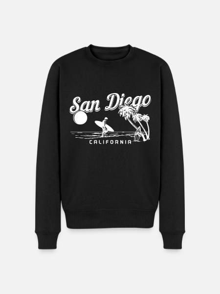 San Diego Kalifornien Surfer Souvenir - Männer Premium Bio Pullover - Schwarz