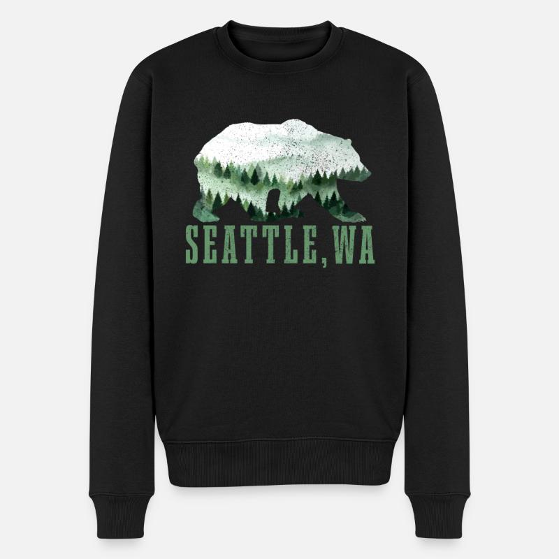 Cadeau Souvenir de Seattle Washington - Pull Premium bio Homme - noir