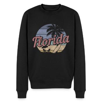 Florida Surfer Souvenir USA Amerika - Männer Premium Bio Pullover - Schwarz - Vorne - Nico (187cm)