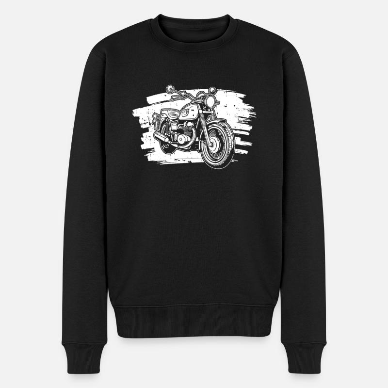 Motorrad Biker Motorbike - Männer Premium Bio Pullover - Schwarz
