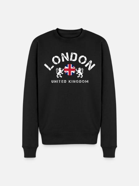 London England UK Souvenir Gift - Men's Premium Organic Jumper - black