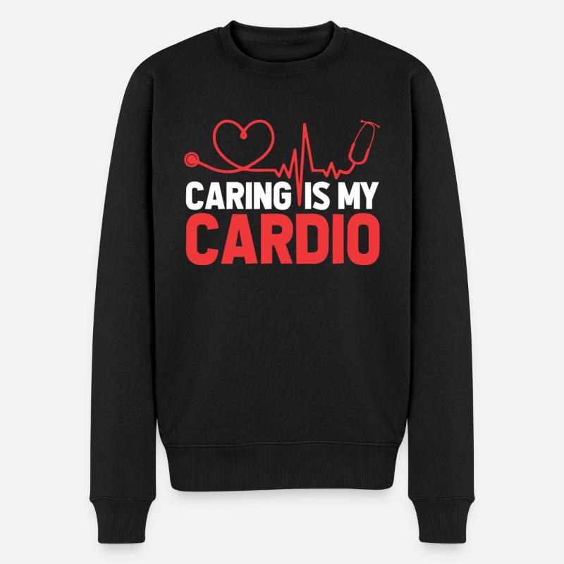 Infirmière Cardio Coeur - Pull Premium bio Homme - noir