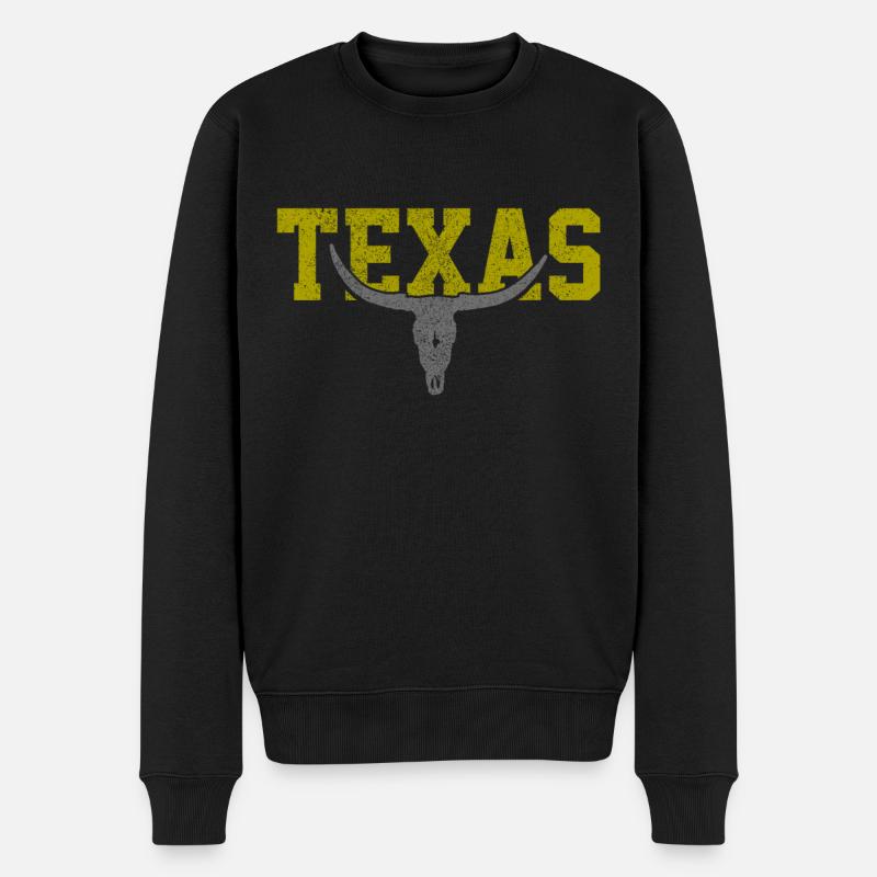 Texas - Männer Premium Bio Pullover - Schwarz