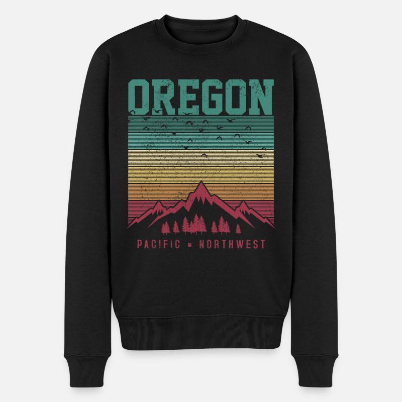 Oregon - Männer Premium Bio Pullover - Schwarz