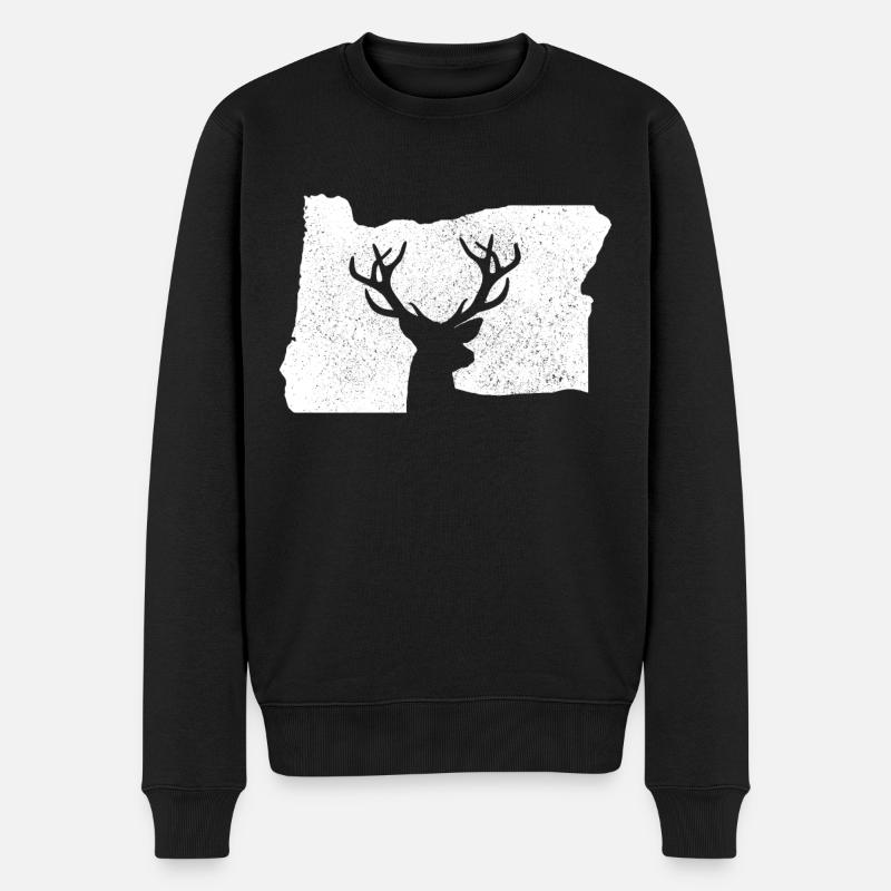 Oregon - Männer Premium Bio Pullover - Schwarz