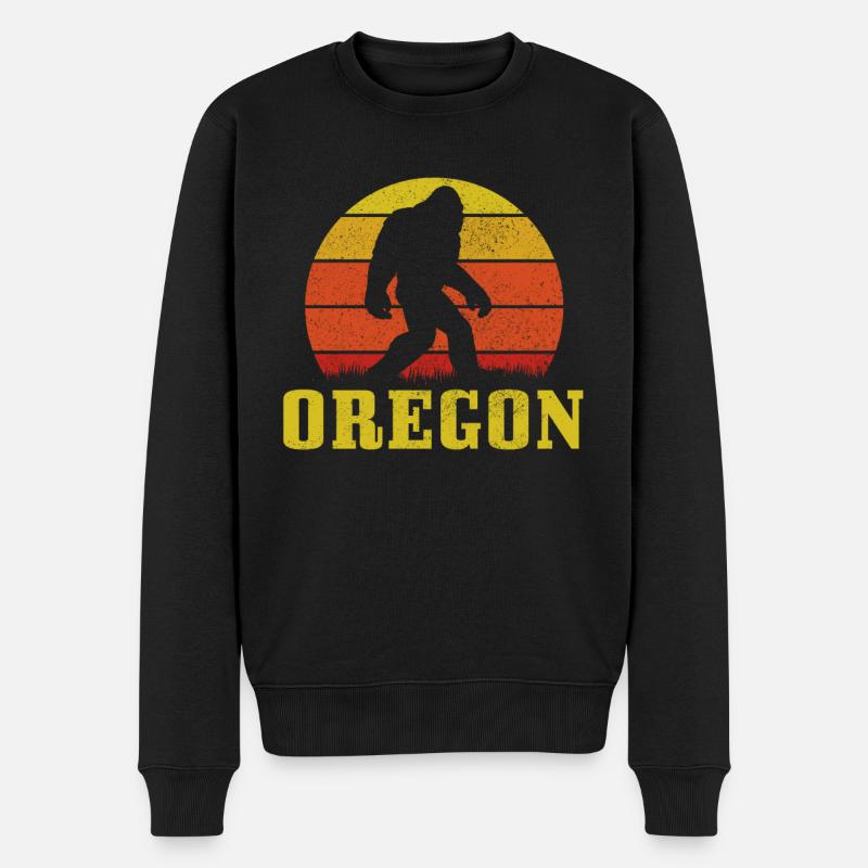 Oregon - Männer Premium Bio Pullover - Schwarz