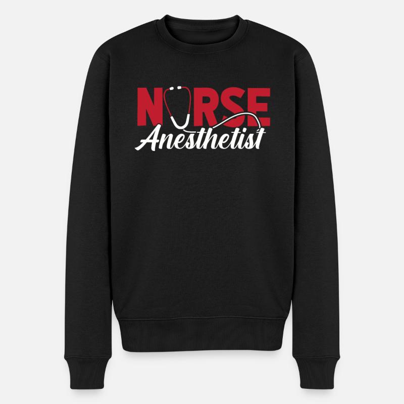 Krankenschwester Nurse Anesthetist - Männer Premium Bio Pullover - Schwarz