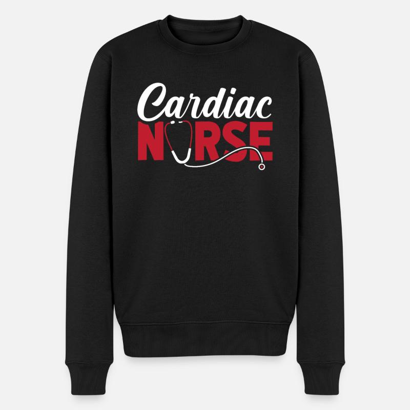 Infirmière ECG Infirmière cardiaque - Pull Premium bio Homme - noir