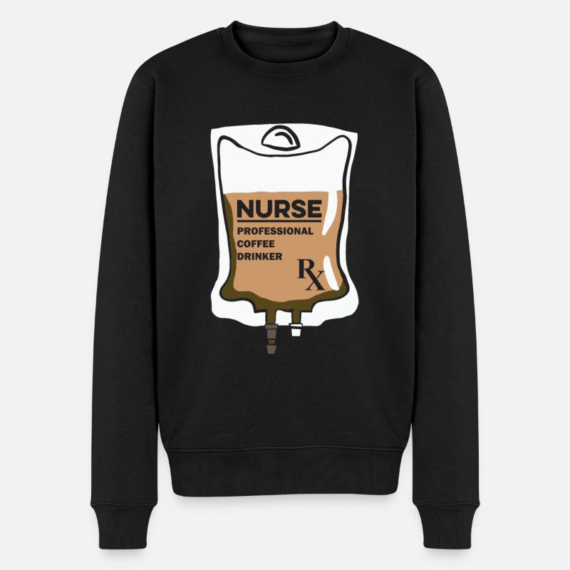 Krankenschwester Kaffee - Männer Premium Bio Pullover - Schwarz