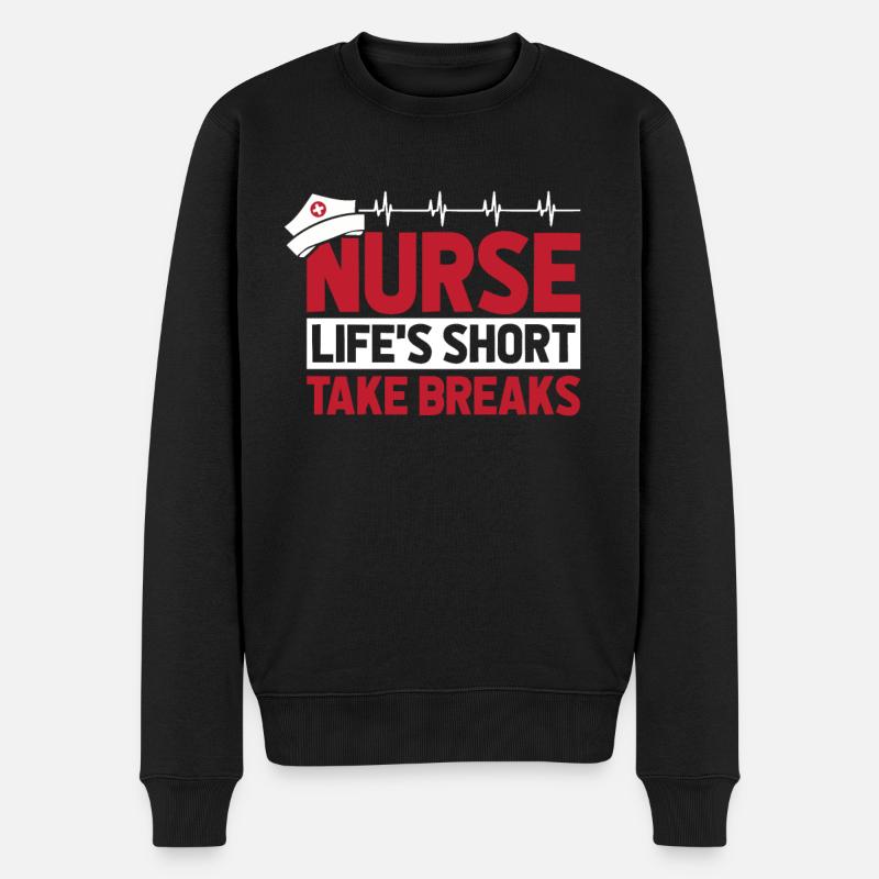Krankenschwester Entspannend - Männer Premium Bio Pullover - Schwarz