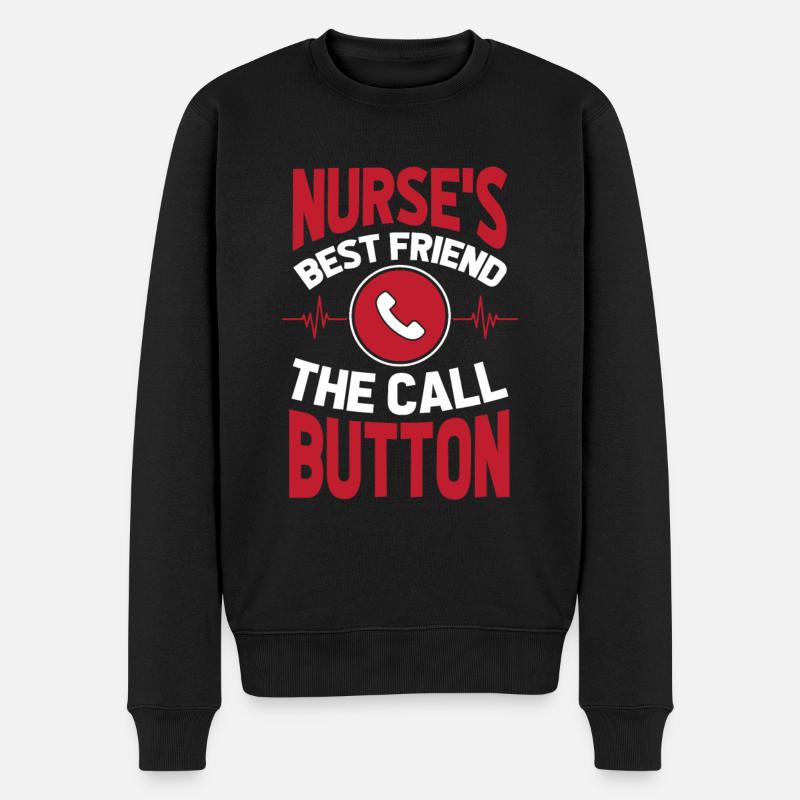 Krankenschwester - Männer Premium Bio Pullover - Schwarz
