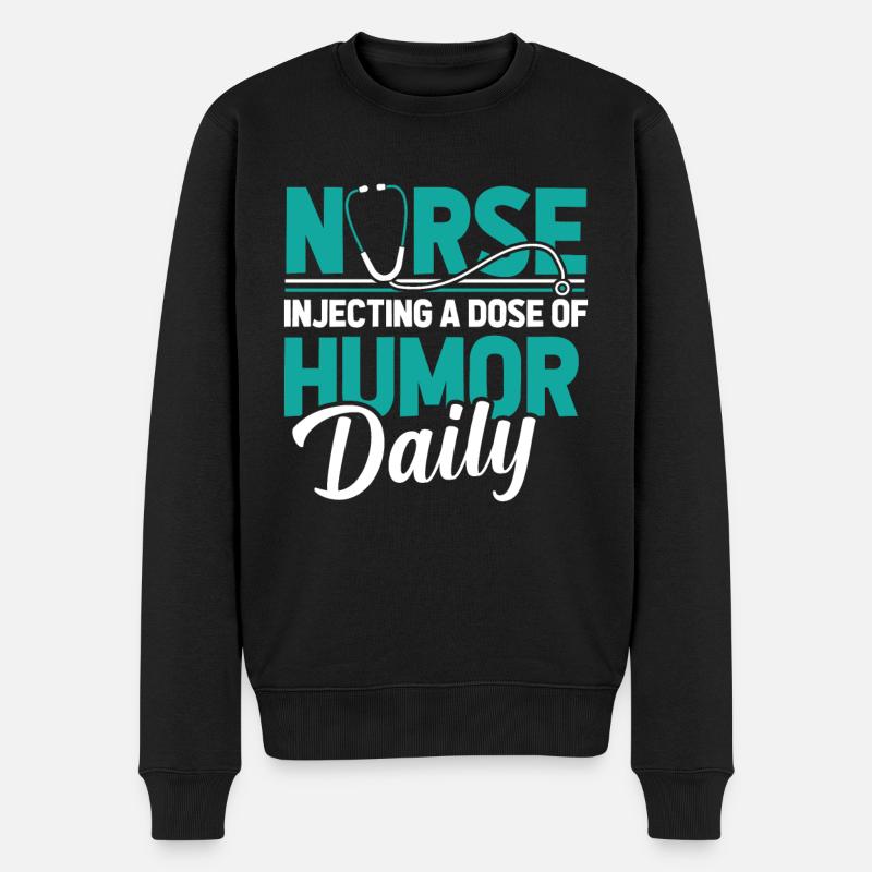 Krankenschwester - Männer Premium Bio Pullover - Schwarz