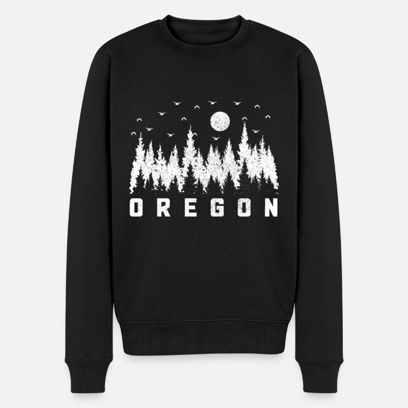 Oregon - Männer Premium Bio Pullover - Schwarz