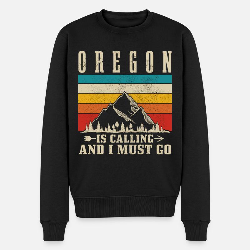 Oregon - Männer Premium Bio Pullover - Schwarz