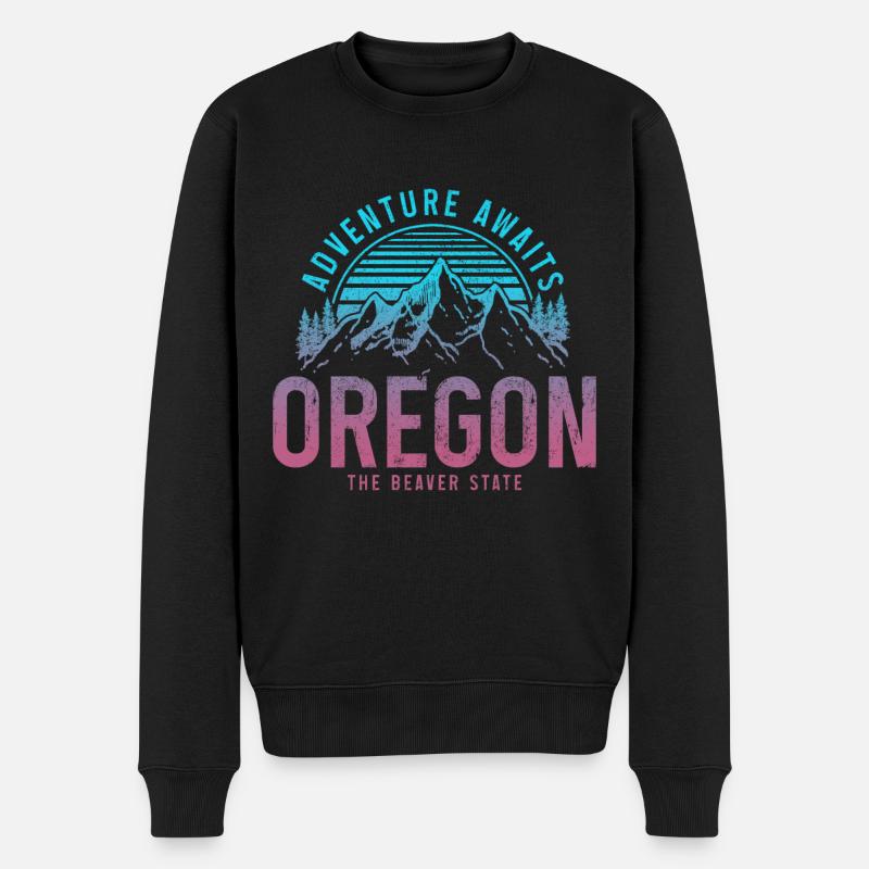 Oregon - Männer Premium Bio Pullover - Schwarz