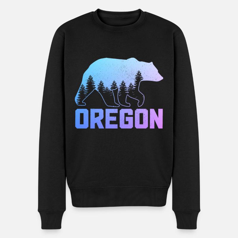 Oregon - Männer Premium Bio Pullover - Schwarz