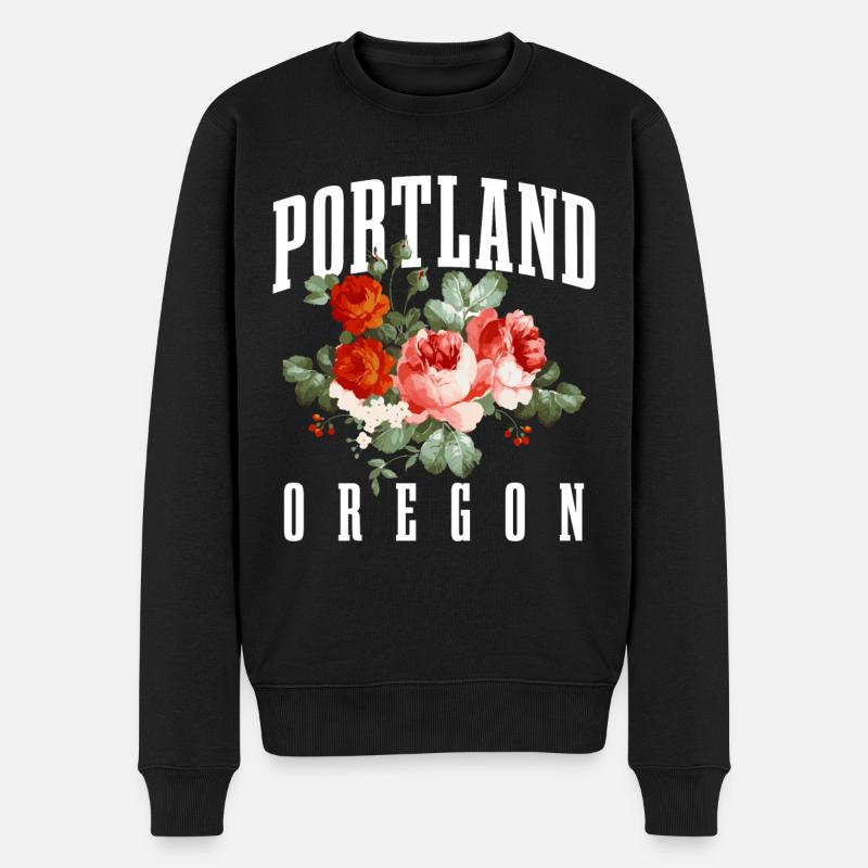 Portland Oregon - Männer Premium Bio Pullover - Schwarz
