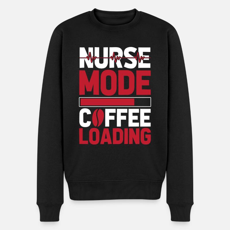 Krankenschwester Kaffee Koffein - Männer Premium Bio Pullover - Schwarz