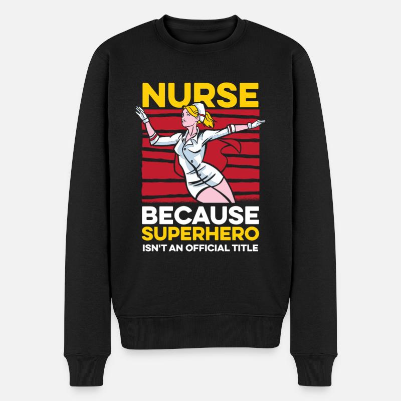 Krankenschwester Superheld - Männer Premium Bio Pullover - Schwarz
