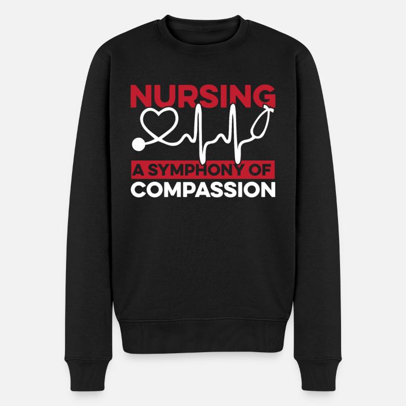 Krankenschwester Musik - Männer Premium Bio Pullover - Schwarz