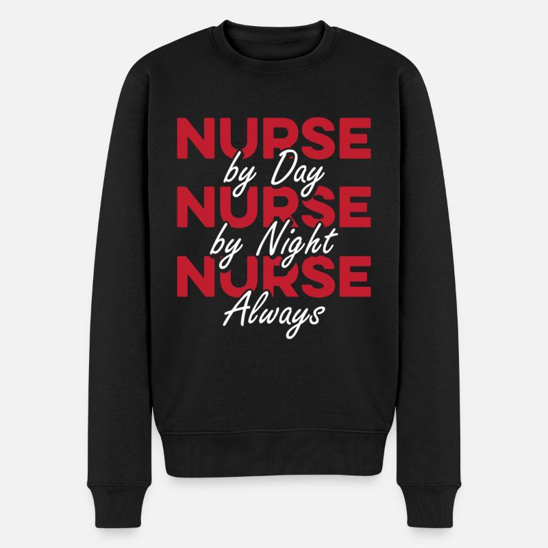 Krankenschwester Superheld - Männer Premium Bio Pullover - Schwarz