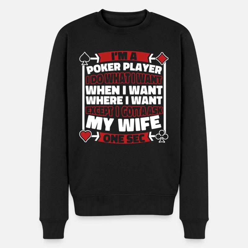 Poker - Männer Premium Bio Pullover - Schwarz