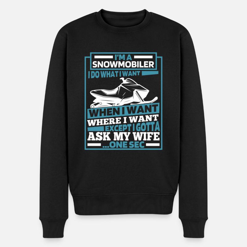 Schneemobil Motorschlitten - Männer Premium Bio Pullover - Schwarz