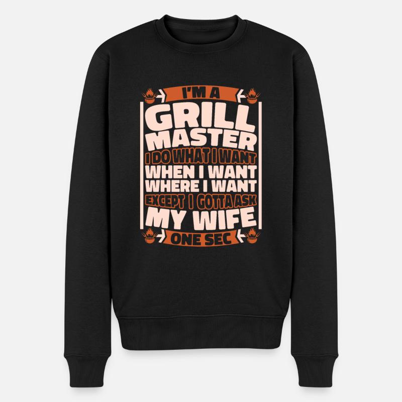 Grillades au barbecue - Pull Premium bio Homme - noir
