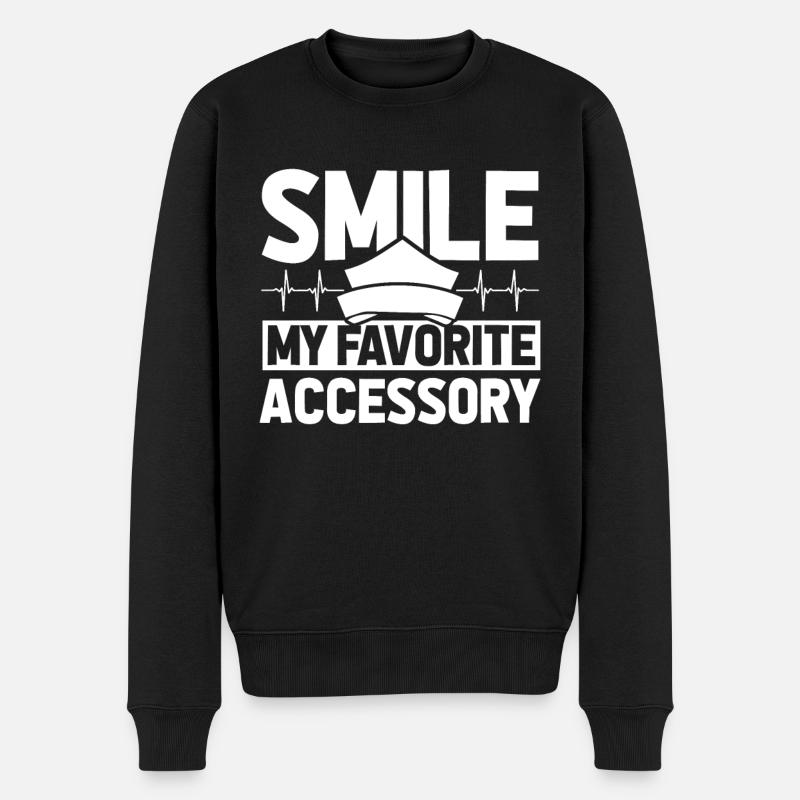 Krankenschwester - Männer Premium Bio Pullover - Schwarz