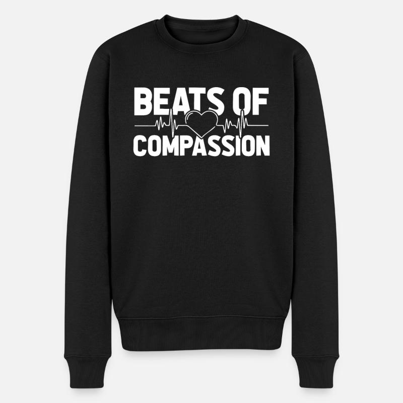 Krankenschwester EKG Herz - Männer Premium Bio Pullover - Schwarz
