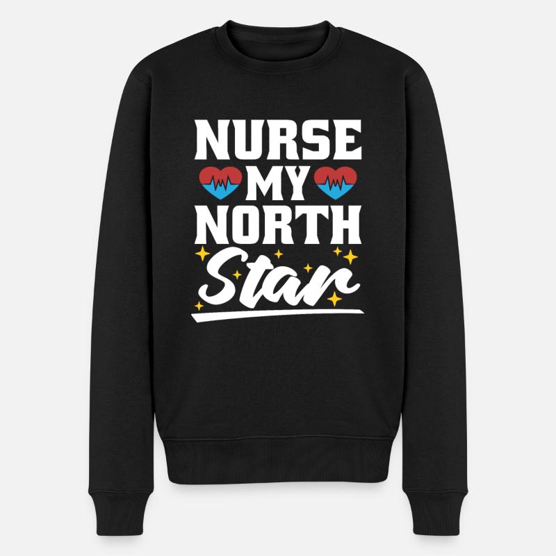 Krankenschwester - Männer Premium Bio Pullover - Schwarz