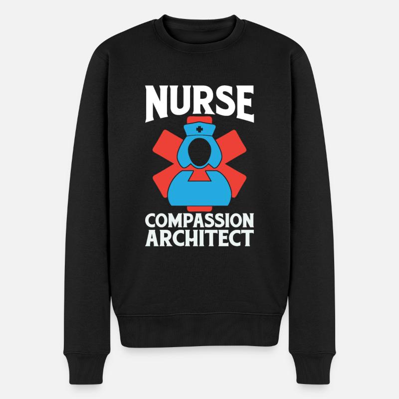 Krankenschwester - Männer Premium Bio Pullover - Schwarz