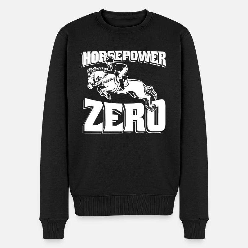 Pferd Reitsport - Männer Premium Bio Pullover - Schwarz