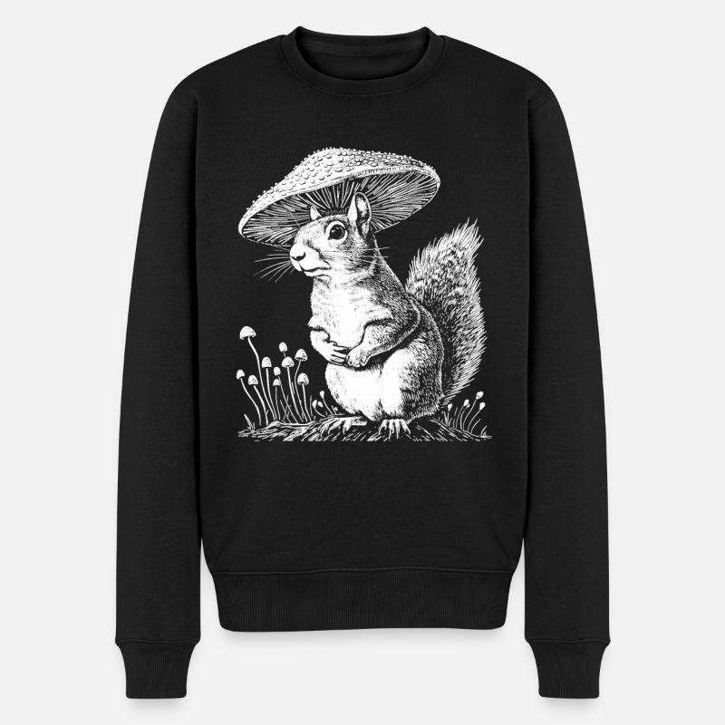 Eichhörnchen - Männer Premium Bio Pullover - Schwarz