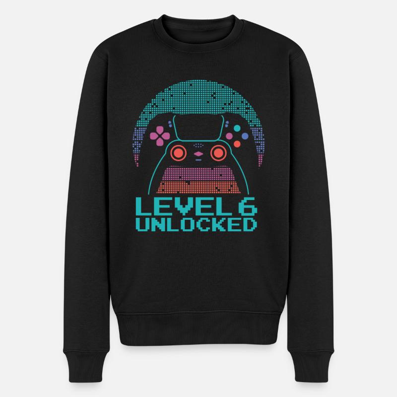 Gamer Gaming Niveau 6 Débloqué - Pull Premium bio Homme - noir